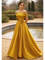 Off the Shoulder Sleeveless A-Line Flowers Floor-Llength Evening Gown Mother of the Bride Dress