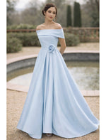 Off the Shoulder Sleeveless A-Line Flowers Floor-Llength Evening Gown Mother of the Bride Dress