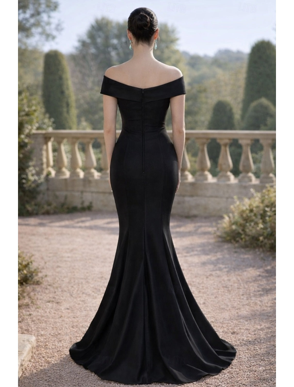 Mermaid Trumpet Floor Length Evening Gown Off the Shoulder Mermaid