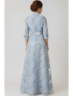 Flowers Floral Print 3/4 Sleeve A-Line Women Evening Dress