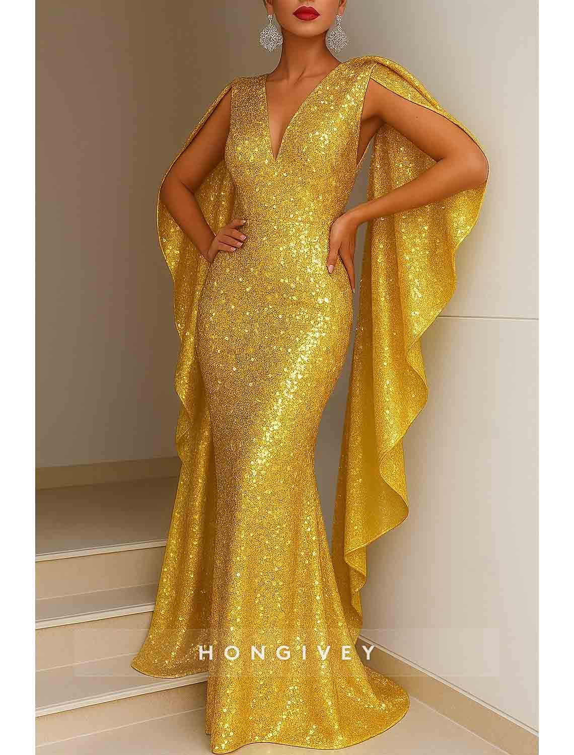 Sexy Sequins Sleeveless Mermaid Evening Dress