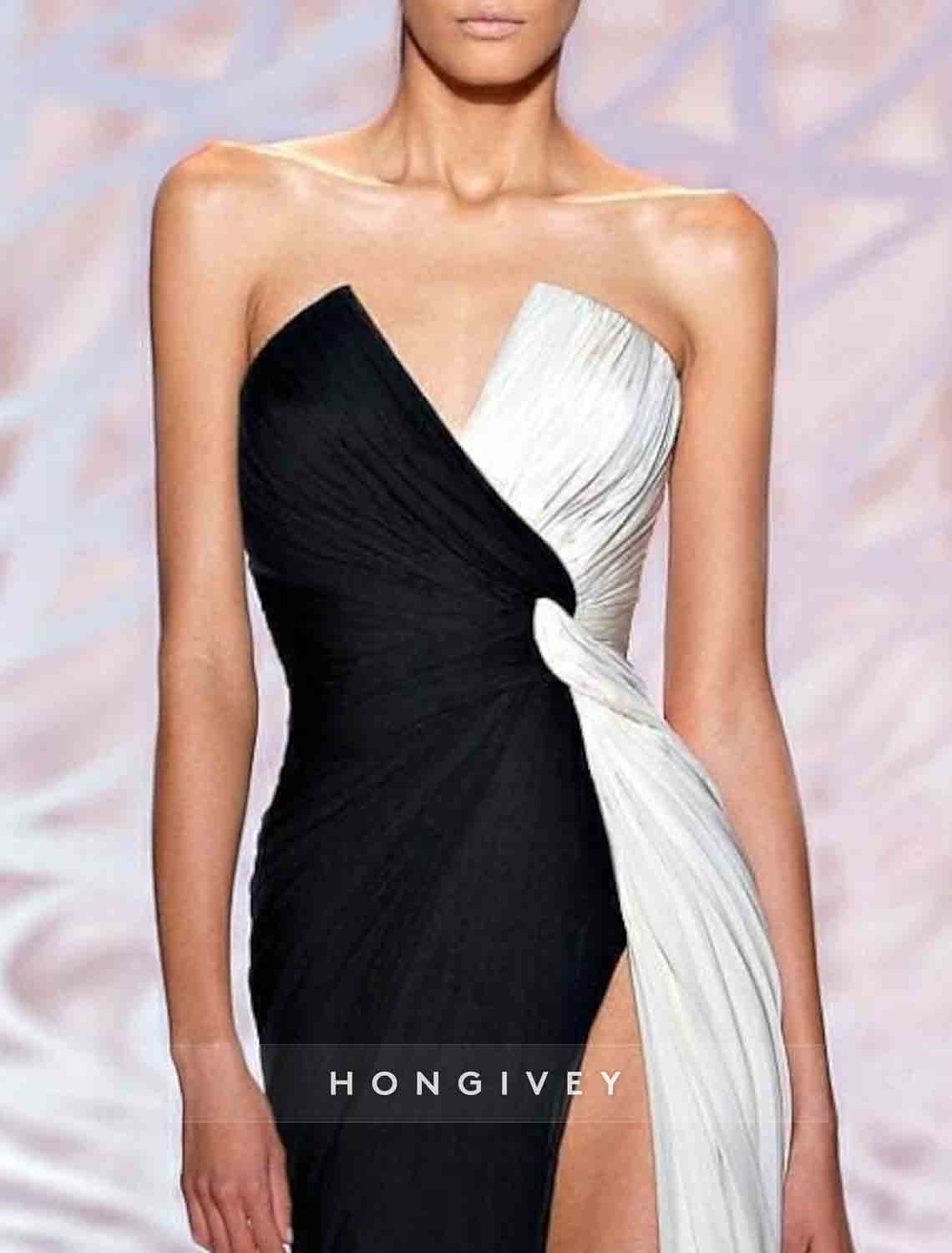 Simple Sweetheart A-line Evening Gown Side Slit