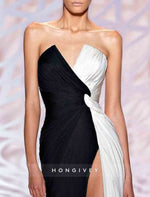 Simple Sweetheart A-line Evening Gown Side Slit