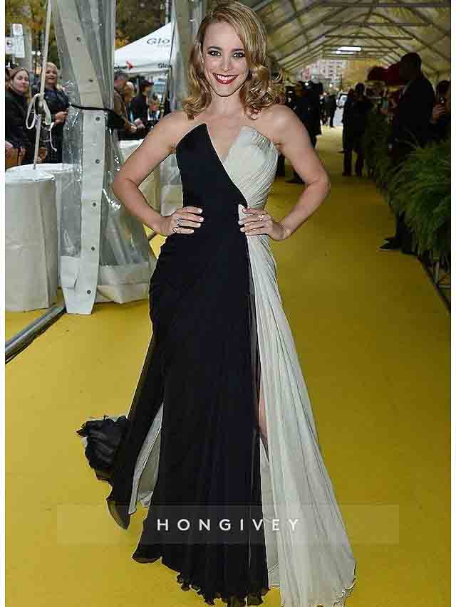 Simple Sweetheart A-line Evening Gown Side Slit