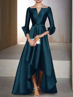 Elegant 3/4 Sleeve A-Line Women Floor-Length Evening Dress