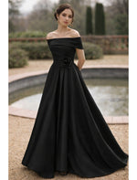 Off the Shoulder Sleeveless A-Line Flowers Floor-Llength Evening Gown Mother of the Bride Dress