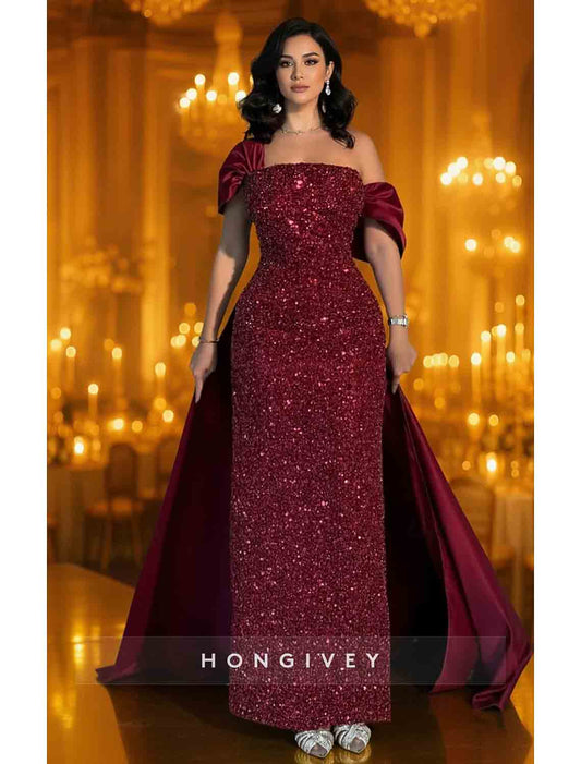 Off the Shoulder Mermaid Detachable Evening Dress