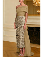 One Shoulder Sleeveless Sequins Sparkle Mermaid Ankle-Length Evening Dress