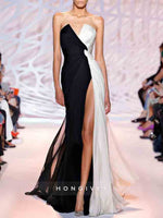 Simple Sweetheart A-line Evening Gown Side Slit