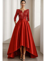 Sparkle Sequins A-Line 3/4 Sleeve Floor-Length Evening Dress