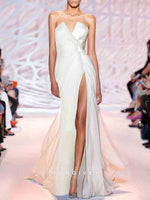 Simple Sweetheart A-line Evening Gown Side Slit