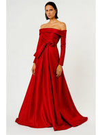 Off the Shoulder A-Line Foor-Length Long Sleeve Formal Evening Dress