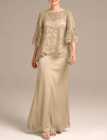 Lace Half Sleeve Mermaid Ankle-Length Women Evening Dress