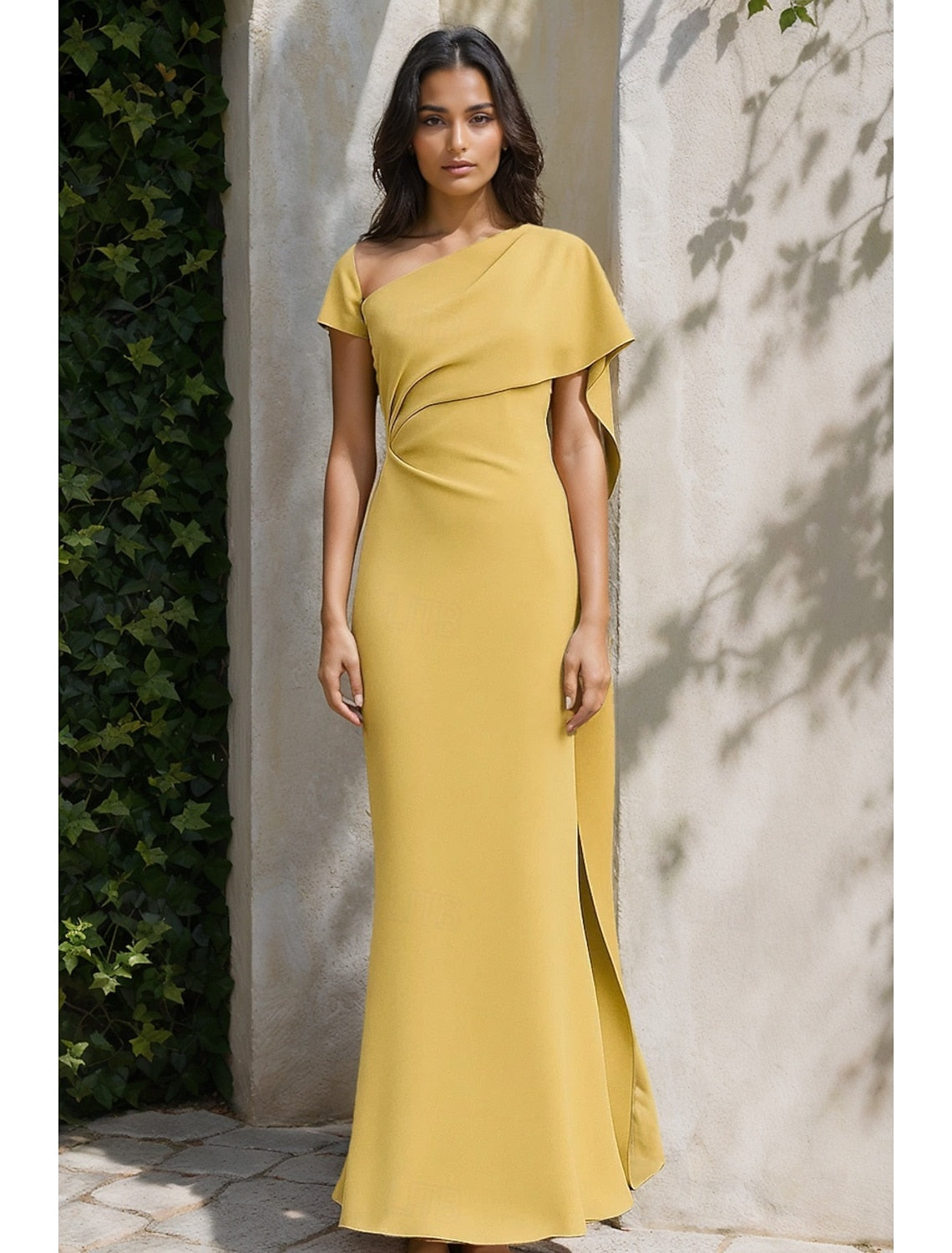 Mermaid Shawl Floor-Length Sleeveless Evening Dress Women