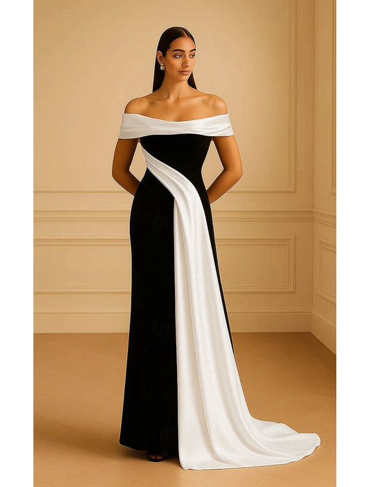 Off the Shoulder Sleeve Mermaid Evening Dress Mother of the Bride Dress