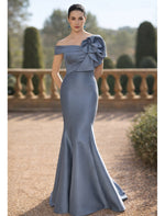 Flowers Off the Shoulder Sleeveless Mermaid Evening Dress