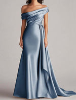 Sleeveless Off the Shoulder Mermaid Floor-Length Evening Dress