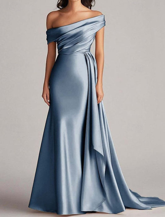 Sleeveless Off the Shoulder Mermaid Floor-Length Evening Dress