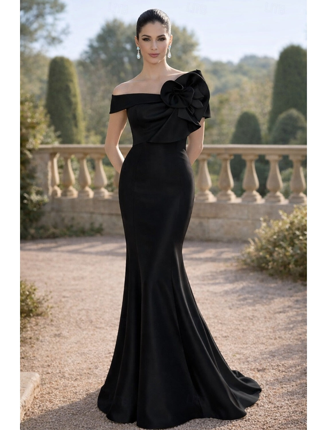 Mermaid Trumpet Floor Length Evening Gown Off the Shoulder Mermaid