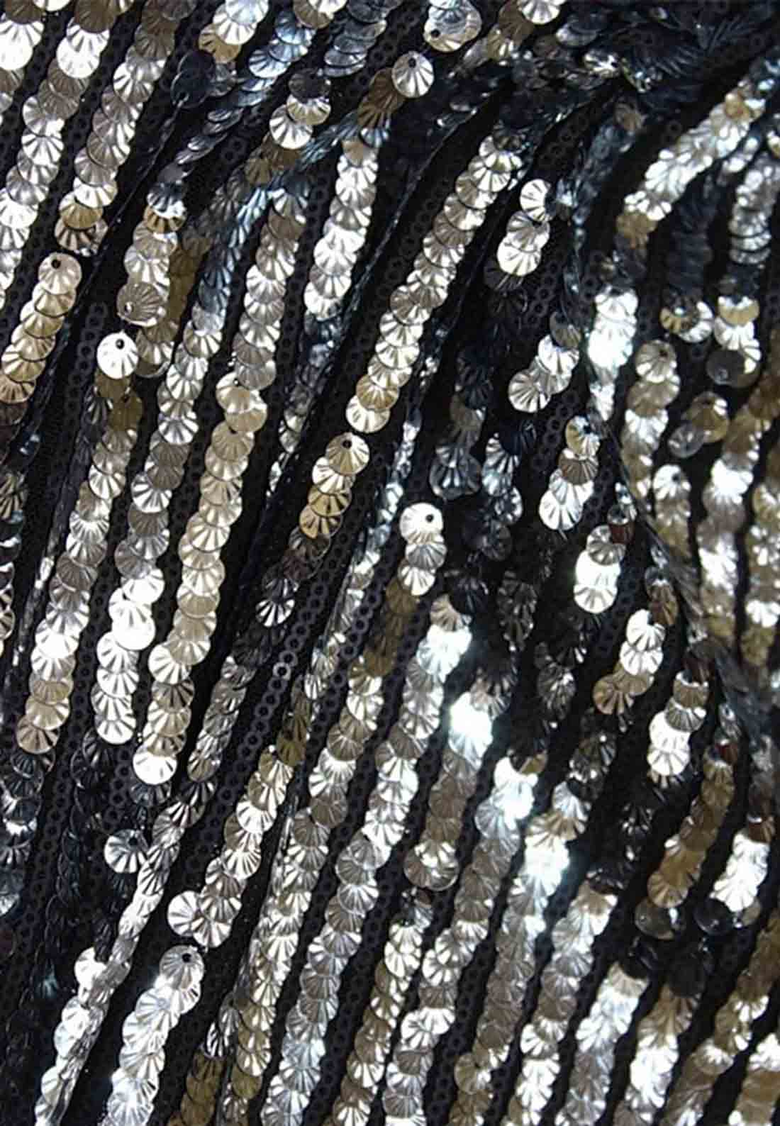 Sparkle Long Sleeve High Neck Sequined Mermaid Floor Length Evening Gown with Glitter