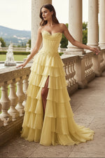 Pink Sweetheart Chiffon Ruffled A Line Formal Prom Dresses With Appliques