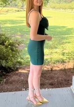 Yellow Spaghetti Straps Sheath Short Homecoming Dress with Bowknot