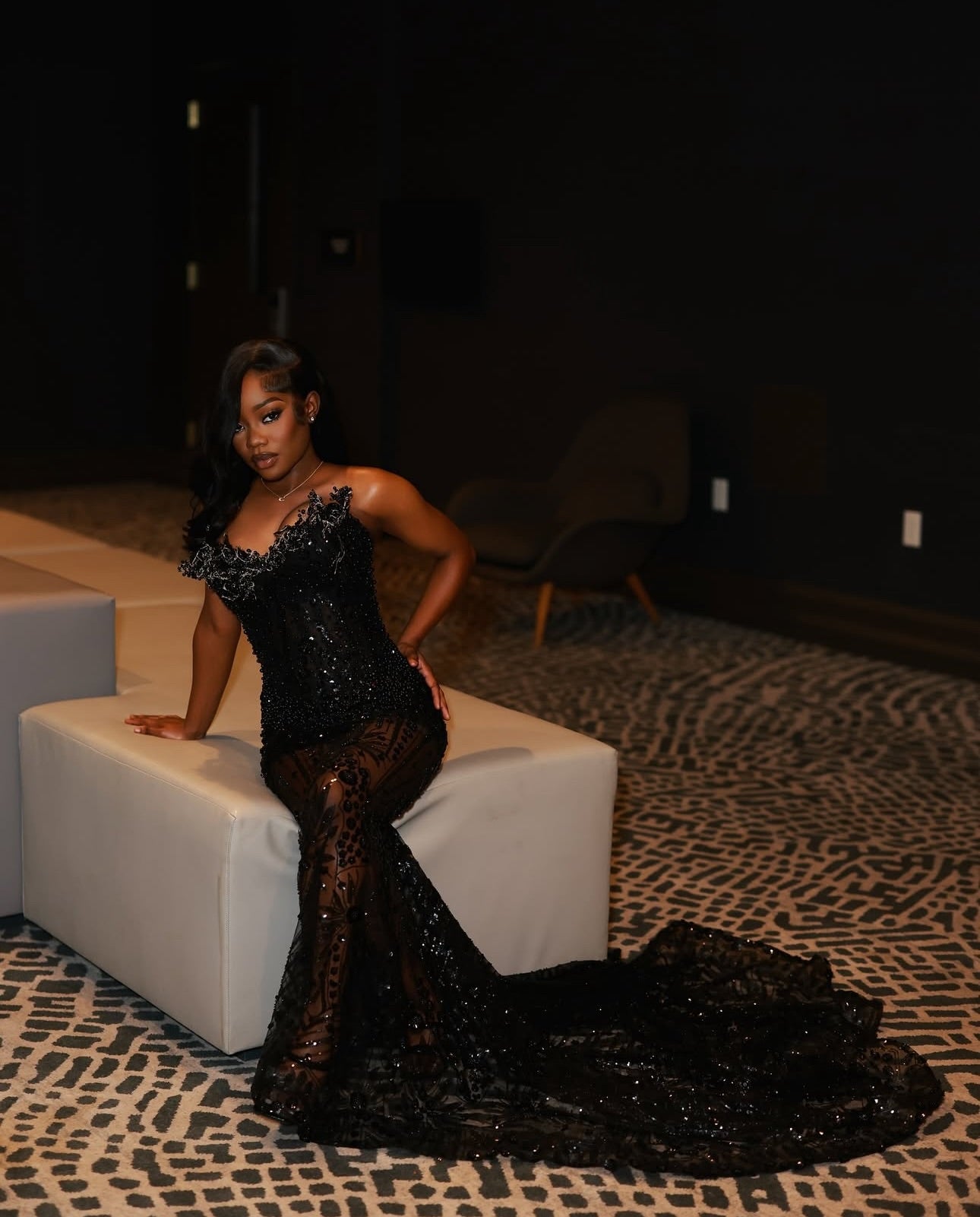 Shinning Mermaid Sweetheart Black Sequined For Women Party Dresses Long Formal Prom Dresses Birthday Gown