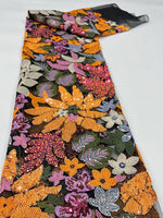 Floral Print Flowers Off the Shoulder Sleeveless Mermaid Floor-Length Evening Dress