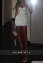 Sheath Sweetheart Strapless Empire Mini Homecoming Dress with Flowers