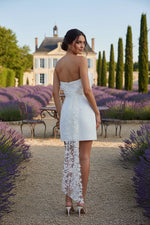 One Shoulder Sleeveless Lace Short Mini Wedding Dress