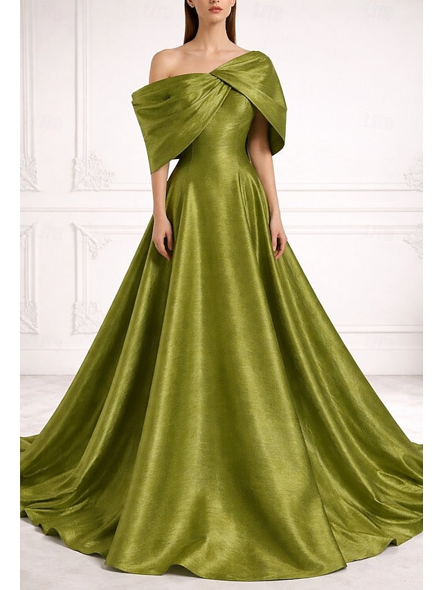 Off the Shoulder A-Line Floor-Length Evening Dress Mother of the Bride Dress