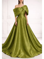 Off the Shoulder A-Line Floor-Length Evening Dress Mother of the Bride Dress