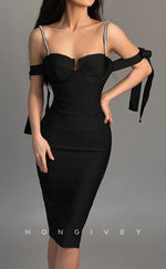 H2182 - Sexy Fitted Off-Shoulder Beaded Spaghetti Straps Party/Homecoming Dress