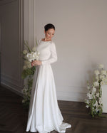 Elegant Long Sleeve A-Line Floor-Length Wedding Dress