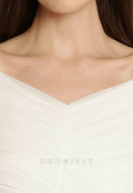 Romantic Off-Shoulder Ankle-Length Tulle Maternity A-Line Maxi Dress