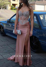 Green Trumpet Strapless Prom Dresses Ankle-Length Satin Prom Dresses