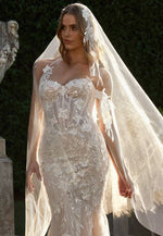 Exquisite Sequins Sparkle Sweetheart Sleeveless Mermaid Wedding Dress