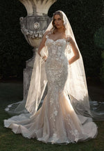 Exquisite Sequins Sparkle Sweetheart Sleeveless Mermaid Wedding Dress