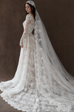 Lace Long Sleeve A-Line Floor-Length Wedding Dress
