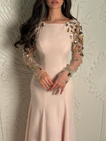 Long Sleeve Sequins Sparkle Mermaid Foraml Women Evening Dress