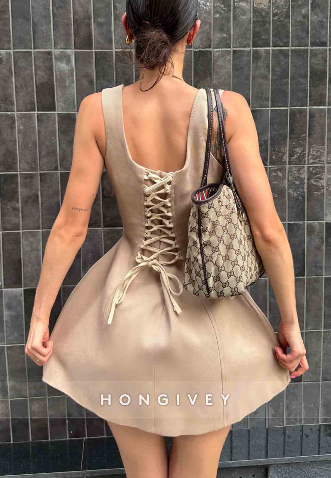 Crisscross Back A-Line Regular Straps Sleeveless Short Homecoming Dresses