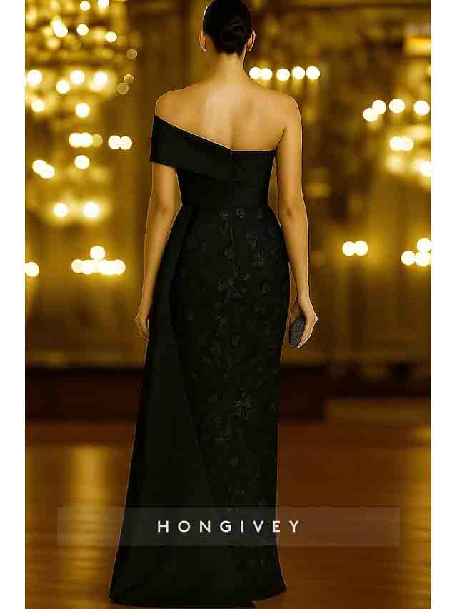 One Shoulder Sequins Mermaid Evening Dress