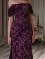 Off the Shoulder Sleeveless Applique Mermaid Floor-Length Evening Dress