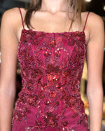 Spaghetti Straps Sequins Applique Mermaid Floor-Length Prom Dress Sleeveless