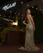 Sweetheart Sleeveless Sequins Sparkle Mermaid Prom Dress Floor-Length