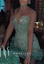 Sexy Flowers Sweetheart Beading Strapless Mini Homecoming Dresses