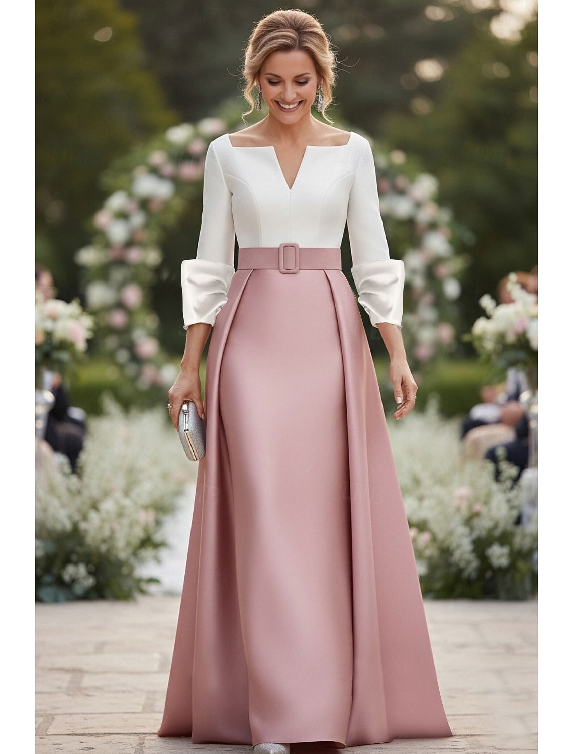 Long Sleeve Mermaid Formal Women Evening Dress Floor-Length