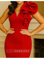 Black V-Neck Mermaid Sleeveless Elening Dress