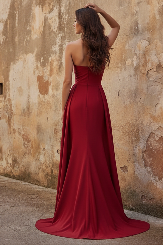 Side-Sash One-Shoulder Long Prom Dress