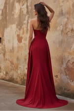 Side-Sash One-Shoulder Long Prom Dress